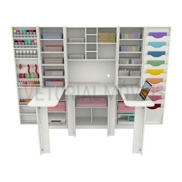 Imagem de Armário Multifuncional Ateliê M3 Mdp Estação Scrapbox - VETORIAL MÓVEI