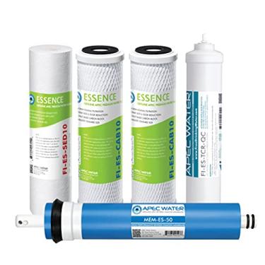 Imagem de APEC Water Systems Filter-MAX-ES50 50 GPD Conjunto completo de filtros de substituição de alta capacidade para a série Essence, sistema de filtragem de água de osmose reversa estágio 1-5