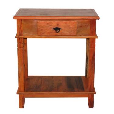 Imagem de Aparador Rústico 70cm 1 Gaveta 1 Prateleira em Madeira de Demolição Pe