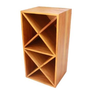 Imagem de Adega Rustica 24 Garrafas Madeira de Demolição Peroba Rosa 40x30x80cm 