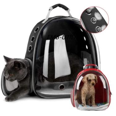 Imagem de Mochila de Transporte para Pet Visão Panorâmica Transparente com Bolso