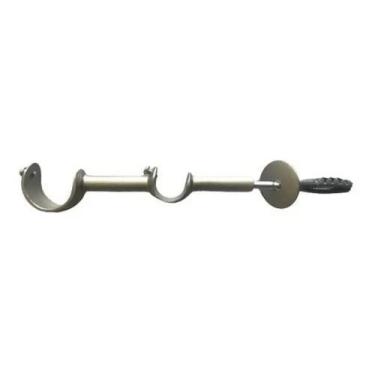 Imagem de Kit 3 suportes duplo alongado para varão 28/19mm - fosco - DECOR LÍDER
