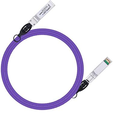 Imagem de ipolex Cabo colorido SFP+ Twinax 10G, cabo passivo de cobre (DAC), 2 m (6,56 pés) em roxo, para Cisco SFP-H10GB-CU2M, Meraki, Ubiquit, Mikrotik, Intel, Fortinet, Netgear e mais