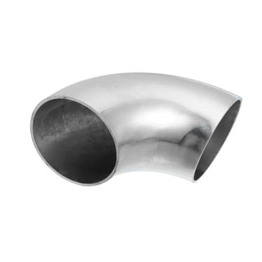 Imagem de Hihaha 1 peça OD 2 polegadas 90 graus mandril curva cotovelo SS304 tubo de curva de aço inoxidável tubo de cotovelo de exaustão para carro sistema de escape modificado 5.1 cm tubulação tom prata