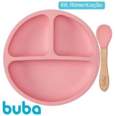 Imagem de Pratinho Silicone com Ventosa e Colher Silicone Alimentação do Bebê - 