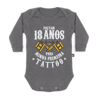 Imagem de Body Bebê Manga Longa Tattoo Primeira Tattoo Chumbo - Art Rock, g