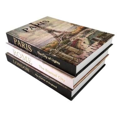 Imagem de claubur Livros decorativos para decoração de casa, lindo conjunto de 3. Caixas decorativas, não páginas dentro. Libros Decorativos para Mesa de Centro, Livros de mesa de centro. Caixas decorativas