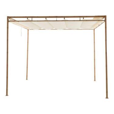 Imagem de Pergolado De Aco Imita Bambu Pergamino 2,8x2,7m - Importado, Bege