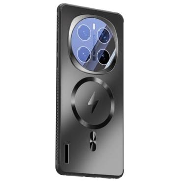 Imagem de POYUFRG Capa para Honor Magic 7 Pro/7, com sucção magnética, carregamento sem fio, capa fina, lentes totalmente envolventes, capa moderna, preta, 7 Pro