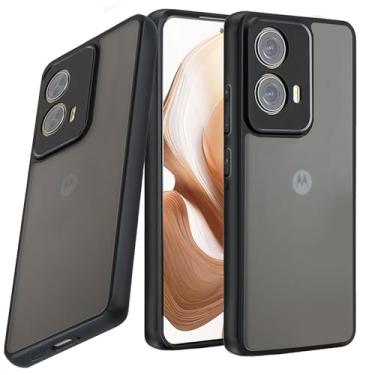Imagem de Guizzcg Capa protetora para Motorola Moto G55 5G TPU macia + traseira fosca translúcida à prova de choque capa protetora para celular Moto G55, preta