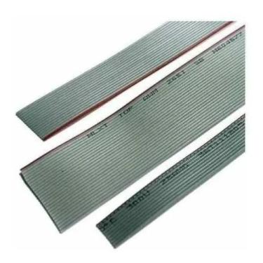Imagem de 5 Mts Cabo Flat Cinza 26 Vias 28awg +10 Conectores Latch Fem