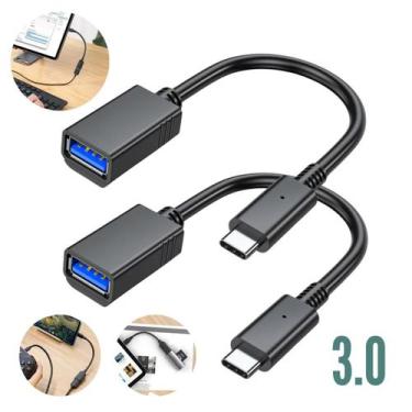 Imagem de 2 Cabos Adaptadores Otg USB Para USB-C 3.0 Conversor Dados - Kit 2 Cab
