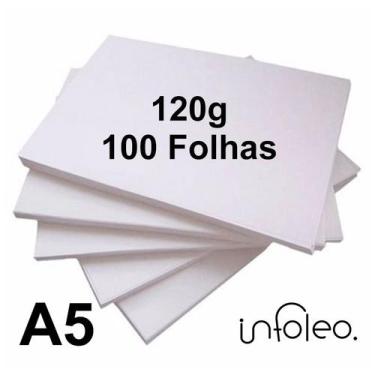 Imagem de Papel Offset 120 gramas A5 Branco - 100 Folhas - Infoleo