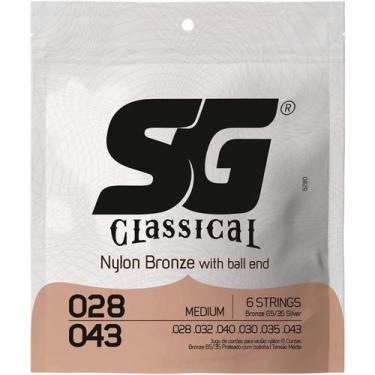 Imagem de Encordoamento sg violao nylon bronze 65/35 prata tensao alta pesada - 
