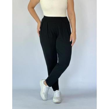 Imagem de Calça Saruel Feminina Tribo Livre em Viscolycra, Preto, GG