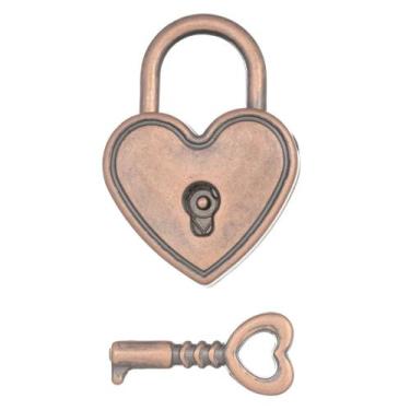 Imagem de Cadeado Coração 10 Peças Metal Para Decoração Caixa Artesanato - Metal
