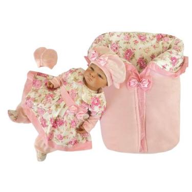 Imagem de Saida Maternidade De Saco Plush Menina FLORAL - PEQUENO ANJO, Rosa, RN