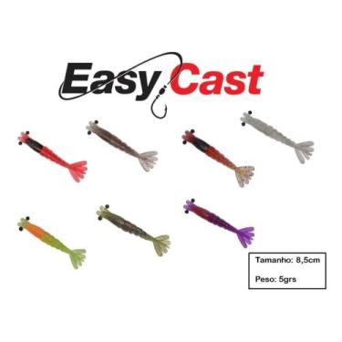 Imagem de Kit 7 Isca Artificial Camarão Easy Cast 8,5cm Varias Cores