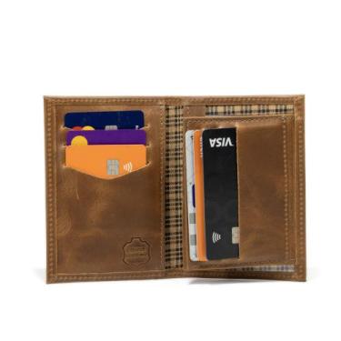 Imagem de Carteira Porta Cartão Masculina Em Couro Espaço Para CNH Cartões Cédul