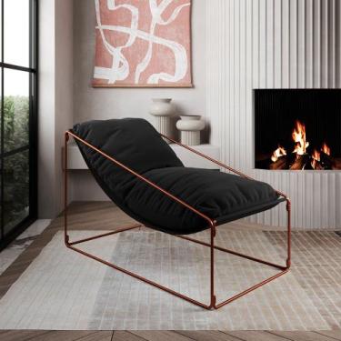 Imagem de Espreguiçadeira Industrial Arpoador com Almofada Cobre e Preto - NEW G