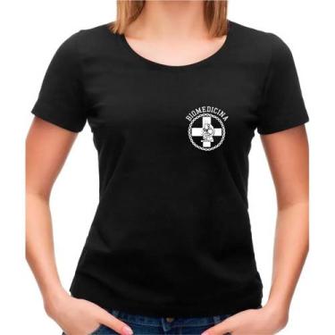 Imagem de Camisa Biomedicina - preta com simbolo branco - biomedica - profissões