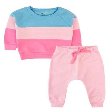 Imagem de Conjunto de Moletom Menina Bebê Inverno - Kiiwi, Kw052 azul claro, 1