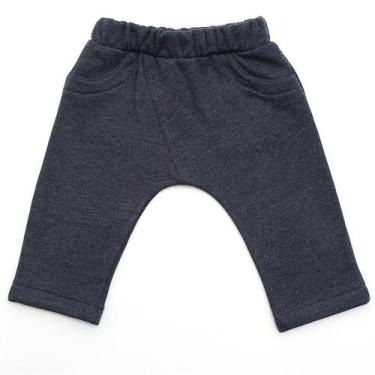 Imagem de Calça bebê unissex saruel com recorte moleton felpado cinza grafite - 