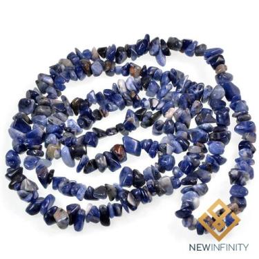 Imagem de Colar de Sodalita Fio de Cascalho Pedra Natural - New Infinity, Azul