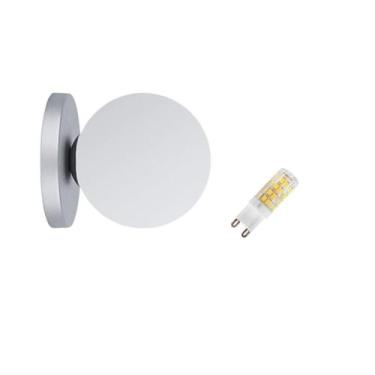 Imagem de Plafon Arandela Jabuticaba Parede Teto Globo Quarto Prata + Lâmpada - 