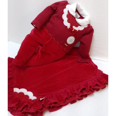 Imagem de Saída Maternidade Bebê Menina Plush Bordada Paraiso Rf 14582 - Paraíso