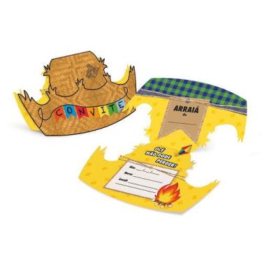 Imagem de Convite Arraial Junino Amarelo Festa Junina - 08 unidades - Cromus - R