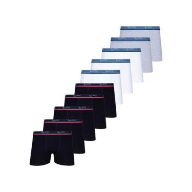 Imagem de Kit com 10 Cuecas Boxer Lupo 523-910, Preto, M