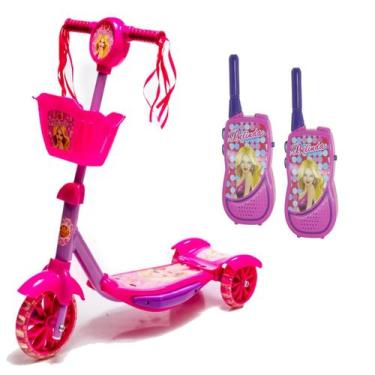 Imagem de Kit Princesa Belinda Patinete Rosa Mais Walkie Talkie Radio - DM Toys