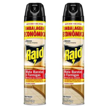 Imagem de Kit 2 Mata Baratas e Formigas Raid Aerossol Base Água 420ml