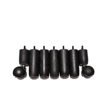 Imagem de Pés madeira tdc preto 5x2  para cama box ou baú casal simples - Zoe e 