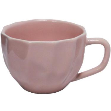 Imagem de Xícara Para Chá De Porcelana Prisma Kit 4 Unid. Rosa - 200ml - PORCELA
