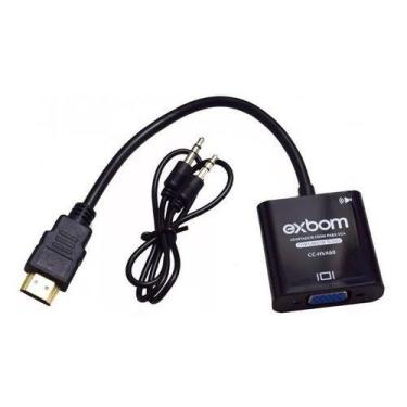 Imagem de Cabo Adaptador Hdmi X Vga Hd Conversor Saída P2 Áudio + Nf - VIL