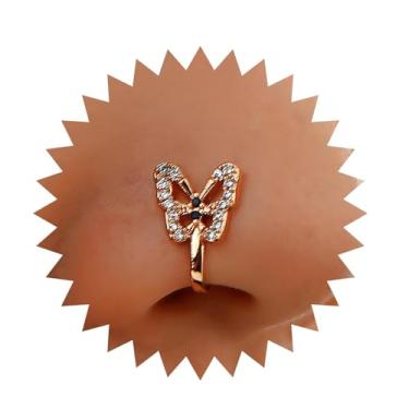 Imagem de Xduargs Boho CZ Borboleta Clip On Nose Ring Gold Butterfly Faux Clip On Nose Ring Vintage Butterfly Cuff Hoop Nose Ring Butterfly Non Pierced Nose Ring Jewelry for Women, Aço inoxidável, Sem Pedra