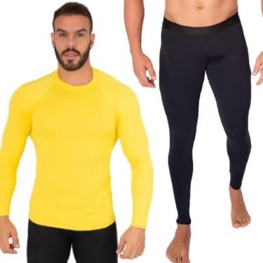 Imagem de Conjunto Térmico Blusa + Calça Proteção UV Poliamida Bella Fiore Academia Moda Fitness Masculina-Masculino