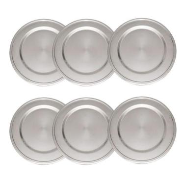 Imagem de Kit de Sousplat em aço Inox Borda decorada - Kehome