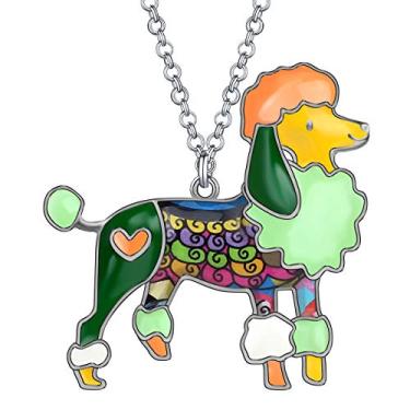 Imagem de BONSNY Colar Love Heart esmaltado de liga de zinco para cachorro, cachorrinho, pingente, animal de estimação, design exclusivo, esmaltado