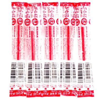 Imagem de Refil de tinta vermelha Zebra 0,4 mm (JF-0.4), para Zebra Sarasa Clip 0,4 caneta esferográfica de gel (JJS15-R), × 5 pacotes/total 5 peças (importação japonesa) [pacote original Komainu-Dou]