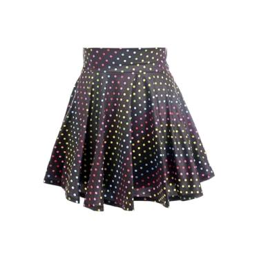 Imagem de Daisy corsets Saia feminina plus size de lycra elástica com estampa de bolinhas arco-íris, Arco-íris, GG
