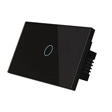Imagem de Interruptor inteligente Zigbee Touch, compatível com Alexa, Google Home, Hubitat e HA, fio neutro necessário (1 Gang, preto)