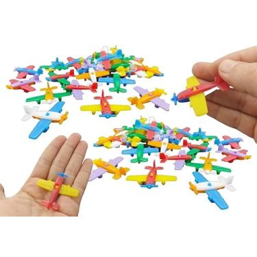 Imagem de Conjunto com 50 Brinquedinhos Mini Brinquedo Plástico Nacional Kit para Lembrancinhas Mimos Prendas Sacolinha Surpresa Festas (50 Avião)