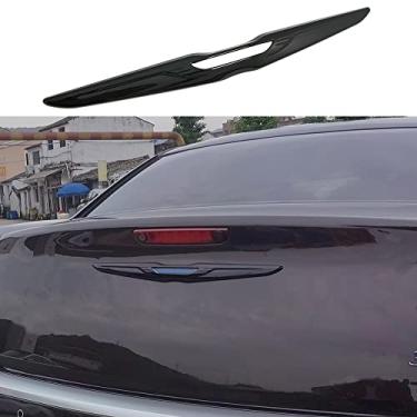 Imagem de Kolya Preto Brilhante Exterior Porta Traseira Tronco Tampa Centro Emblema Emblema Capa Moldagem Guarnição para Chrysler 300 300C Acessórios 2011-2022