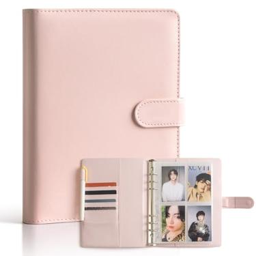 Imagem de A5 Binder-Kpop Trading Photocard Binder, álbum de colecionador de 6 cartões de anel com 240 compartimentos para cartão, 30 capas de cartão de foto dupla face, capa de álbum de couro sintético para