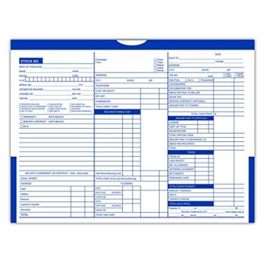 Imagem de Jaquetas detalhadas impressas coloridas (100 por pacote) – envelopes para revendedor de veículos, Azul