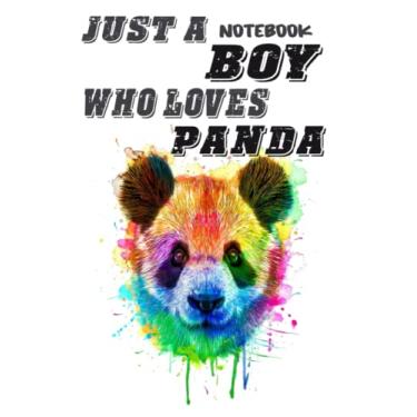 Imagem de Notebook - Just a boy who loves panda 12: Quotes College Ruled Journal_6in x 9in x 114 Pages