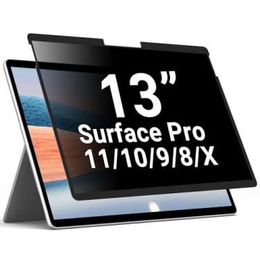 Imagem de ZOEGAA Tela de privacidade Surfcae Pro de 13 polegadas, para Microsoft Surface Pro 11/10/9/8/X, tela de privacidade removível e protetor de luz azul antiespião reutilizável antirreflexo